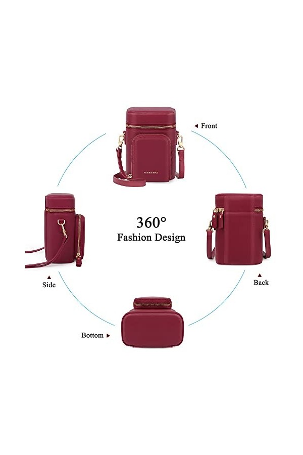 Pomelo Best Sac à Bandoulière Ovale avec Grande Capacité Sac Messanger en PU Cuir，Sac de Téléphone Portable Fermeture à Gliss