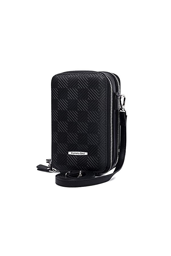 Pomelo Best Sacs à bandoulière pour téléphone Portable pour Femme avec Motif clé Grecque et Plusieurs emplacements pour Carte