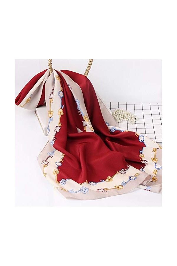 Écharpe en Soie 100% Soie pour Femme À Imprimé Graphique Écharpe en Soie À Imprimé Écharpe Douce pour Femme Châle Wraps,10,18