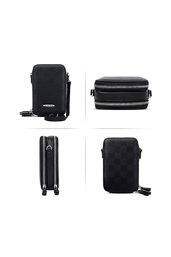 Pomelo Best Sacs à bandoulière pour téléphone Portable pour Femme avec Motif clé Grecque et Plusieurs emplacements pour Carte