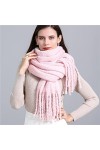 LuisFranklin Foulard Echarpe Femme Soie Cheveux Écharpe Femmes Chaud Solide Couleur Femmes Écharpe Wrap Épais Doux Grand Glan