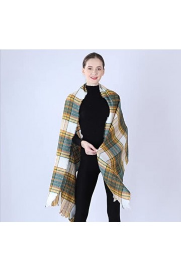 LuisFranklin Foulard Echarpe Femme Soie Cheveux Écharpe Femmes Chaud Imprimé Écharpe Femmes Écharpe Wrap Épais Doux Blanc Pla