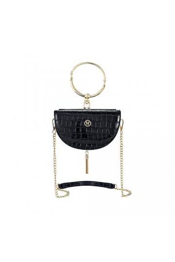 VICTORIA HYDE Sac à main à bandoulière pour femme en cuir véritable, vert, beige, rouge, demi-lune Noir 