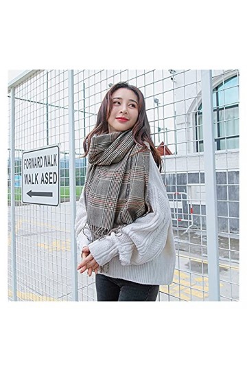 TYXL Foulard de Soie Femme, Écharpe Femme Écharpe à Carreaux Imitation Cachemire Écharpe Femmes Automne et Hiver Mode Écharpe