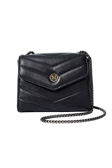 VICTORIA HYDE Femme Sac à Main Sac à Bandoulière Sac Dépaule Sac Messenger Sac Porté épaule Cuir Veritable Noir