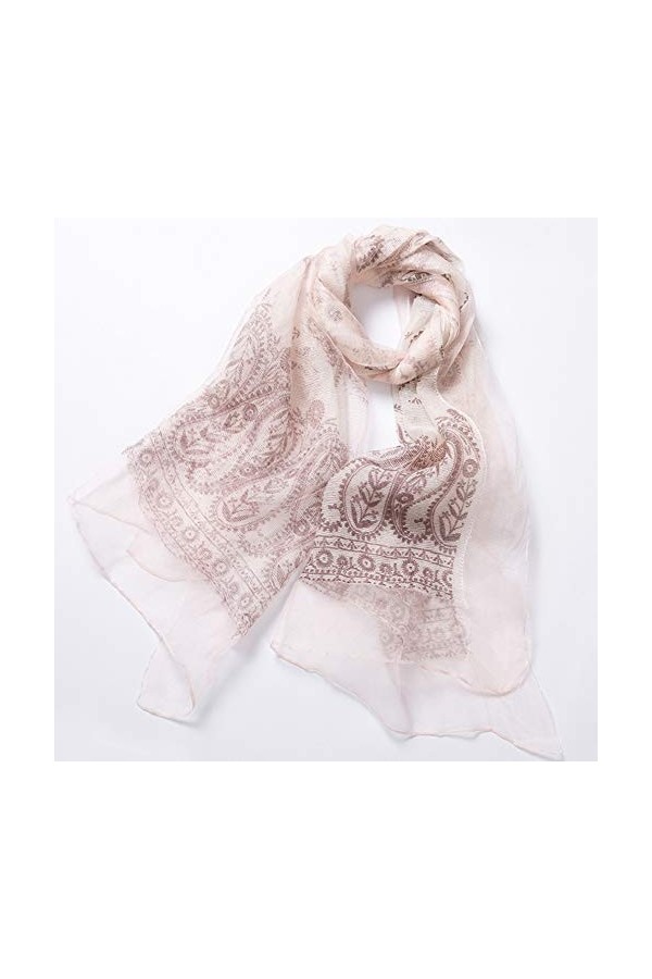 GCC Foulard Chaud en Soie Imprimé Vintage,Automne Et Hiver Super Léger Double Couche Long Foulard Décoratif Echarpe Sauvage G