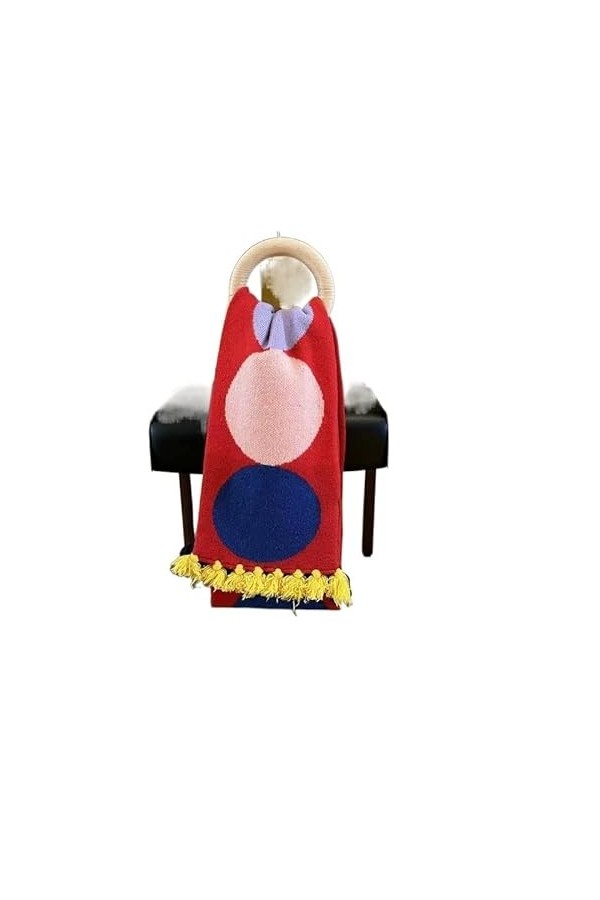 DAFLIN Echarpes Femme， Écharpe épaissie Douce à Pois tricotés, Femmes à la Main Gland Hiver extérieur avec Contraste Couleur 