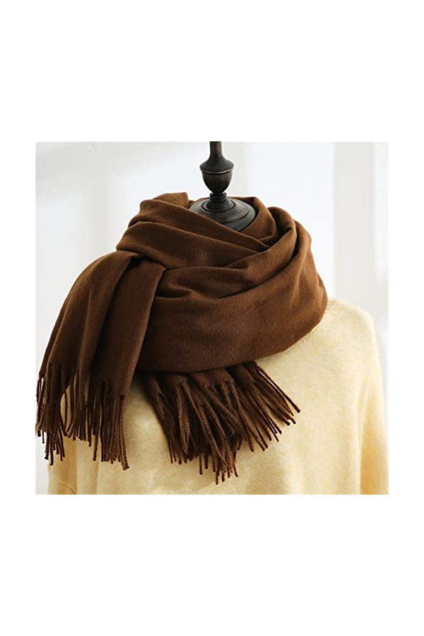 Écharpe En Cachemire Dautomne Et Dhiver Écharpe À La Mode Chaude Et Douce Foulard Color : Brown, Size : 70X180CM 