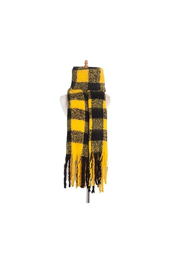 Focisa Schals Damen Scarf Tücher Halstuch Karierter Schal Damen Warmer Schal Einfarbiger Schal Mode Damen Langer Schal Weibli