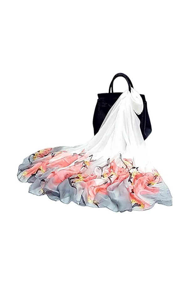 TZUFA Écharpe en soie pour femmes, écharpe de mode automne et hiver, surdimensionné, châle de protection solaire, longue écha