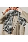 Foulard Femme Soie Cheveux pour De Hiver en Echarpe Designer Plaid Tricot Foulards Femmes Châles Et Wraps Épais Chaud Couvert