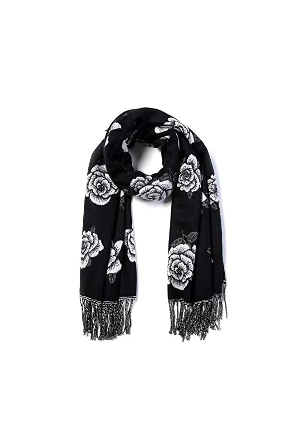 Foulard Femme Cheveux Echarpe Soie [Écharpe De Luxe Châle pour Femmes Mode Fleur Doux Écharpe Wrap Couverture Écharpe pour Fe