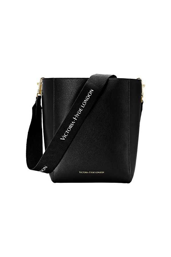 VICTORIA HYDE VH60055 Grand sac à main en cuir pour femme 23 x 30,5 x 17 cm, Noir, 23 cm ×30.5cm ×17 cm, Décontracté