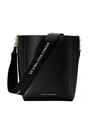 VICTORIA HYDE VH60055 Grand sac à main en cuir pour femme 23 x 30,5 x 17 cm, Noir, 23 cm ×30.5cm ×17 cm, Décontracté