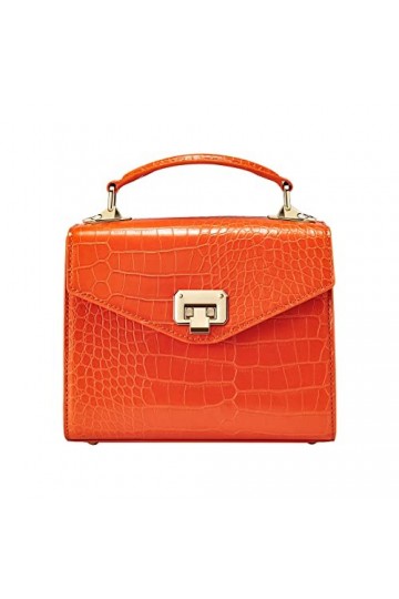 VICTORIA HYDE VH60027 Sac à main en cuir pour femme Orange 15 cm x 11,5 cm x 6 cm, Orange, 15 cm x 11,5 cm x 6 cm, Classique