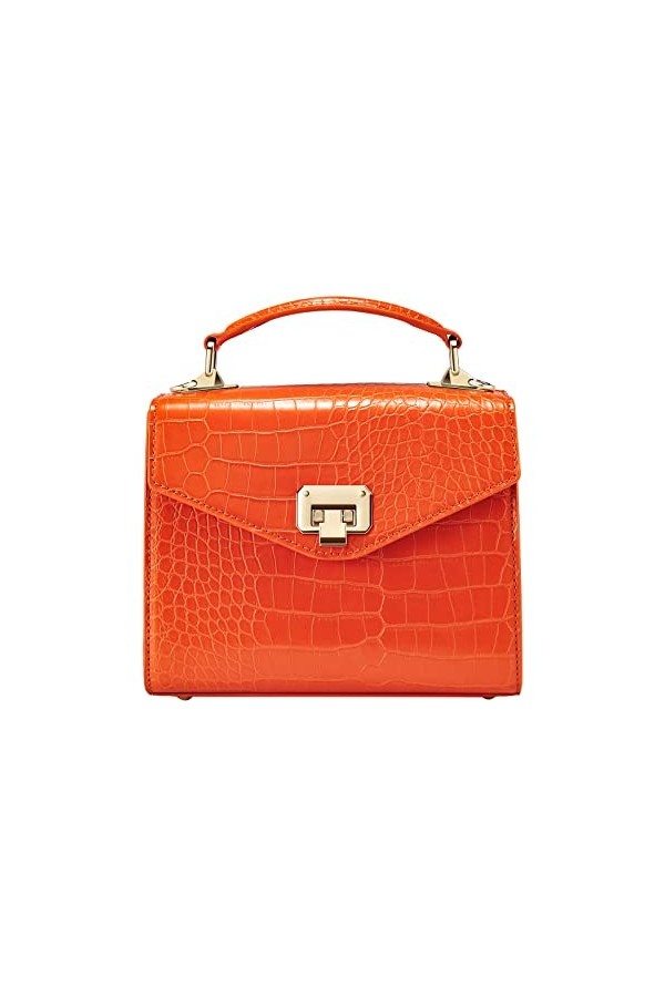 VICTORIA HYDE VH60027 Sac à main en cuir pour femme Orange 15 cm x 11,5 cm x 6 cm, Orange, 15 cm x 11,5 cm x 6 cm, Classique