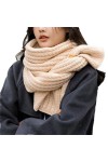 Écharpe tricotée thermique épaisse pour femme - Automne et hiver - Longue taille - Cadeau idéal, beige, taille unique