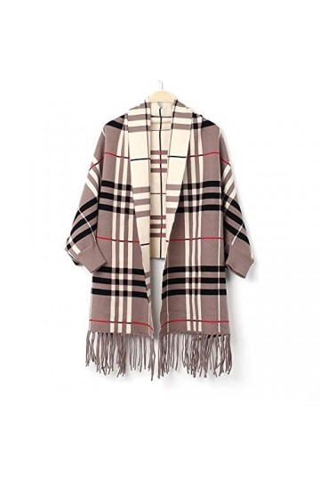 QXIYUAN Châle à pampilles imitation cachemire chaud pour femmes, écharpe douce et confortable, style imitation cachemire 3