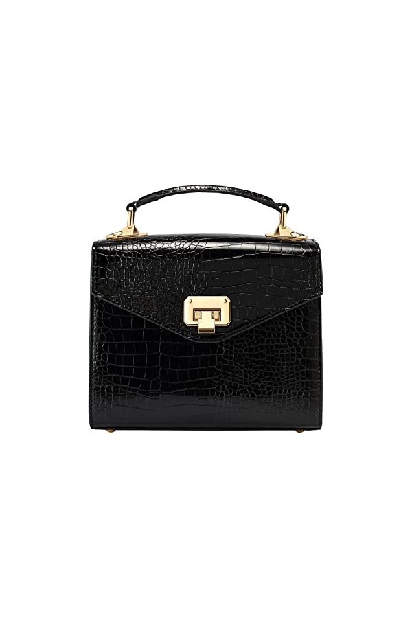 VICTORIA HYDE Sac à main pour femme - Sac à main en cuir - Noir - 15 cm x 11,5 cm x 6 cm, Noir, 15 cm x 11,5 cm x 6 cm, Class