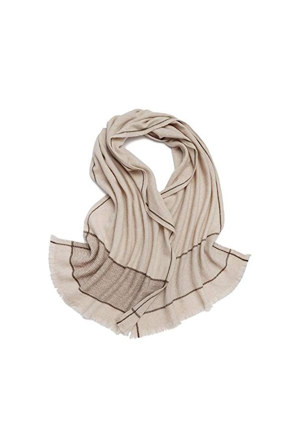 Foulard Pour Femme100% Pure Laine Écharpe Tissé Type Treillis Dames Automne Et Hiver Épais Châle En Laine Chaude-Katuoge_70 *