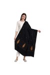 Kashmiri Sozni Écharpe en laine pashmina brodée style indien en papier mâché pour femme, taupe, Large