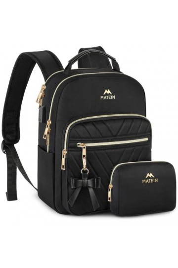 MATEIN Petit Élégant Sac à Dos Femme, Imperméable Antivol Voyage Décontracté de Sac à Dos Avec USB Port pour Travail, Scolair