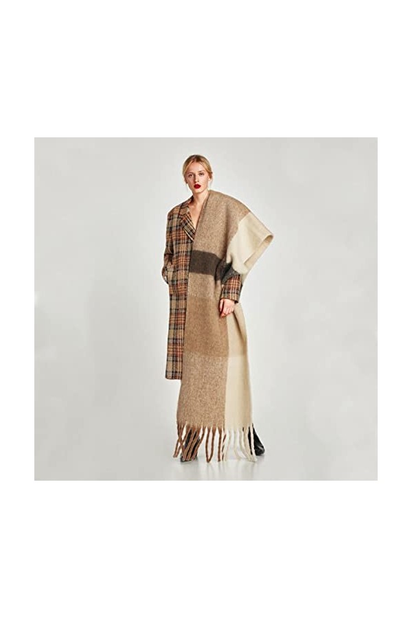 Femmes Gland Écharpe Chaud Grand Châle Wrap Pashmina Couverture Foulards Plaid Foulard Femme Pashmina Foulard-Gris