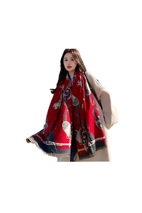 KAYNO Hiver Écharpe Femmes hiver écharpe imprimer Dot Pashmina châles et enveloppes grandes écharpes chaudes épaisses longues