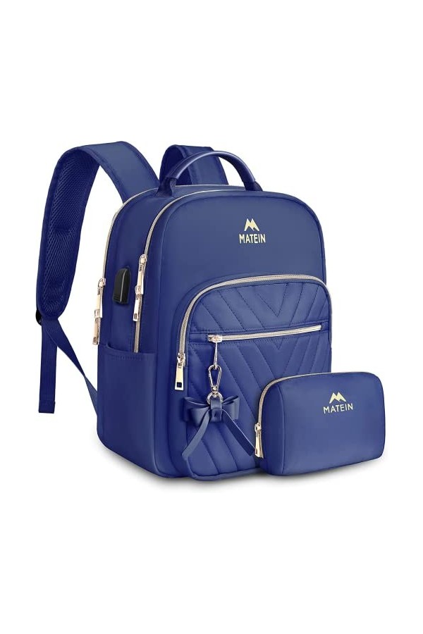 MATEIN Petit Élégant Sac à Dos Femme, Imperméable Antivol Voyage Décontracté de Sac à Dos Avec USB Port pour Travail, Scolair