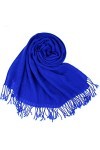 Écharpes dhiver pour femmes - Écharpes dhiver bleu royal pour femmes Écharpes de couleur unie Lady Pashmina Châles et échar