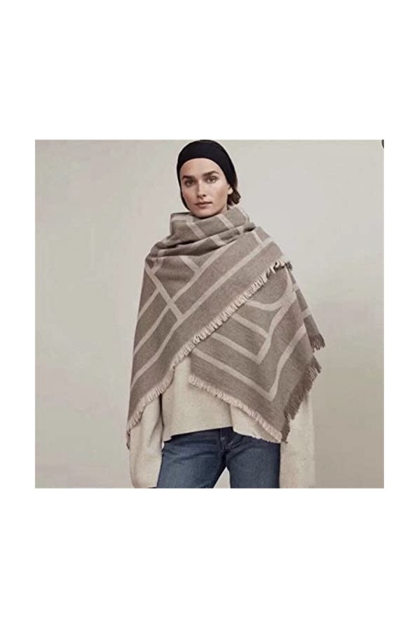 NFEGSIYA Écharpe Châle Écharpe en Cachemire Doux Hiver Femmes Echarpes géométriques Lettres Lettres châles Cellules épaissies