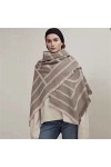 NFEGSIYA Écharpe Châle Écharpe en Cachemire Doux Hiver Femmes Echarpes géométriques Lettres Lettres châles Cellules épaissies
