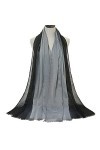 CCBUY Écharpes dhiver pour femmes - Hijab en coton gris foncé écharpe pour femmes Soild Shimmer avec fil dor deux couleurs 
