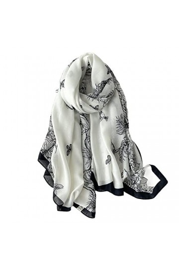 Écharpe de Noël Hiver Femmes Écharpe Imprimer Coton Hijabs Foulards pour Châles Wraps Pashmina Écharpes de Cou Dames Écharpes