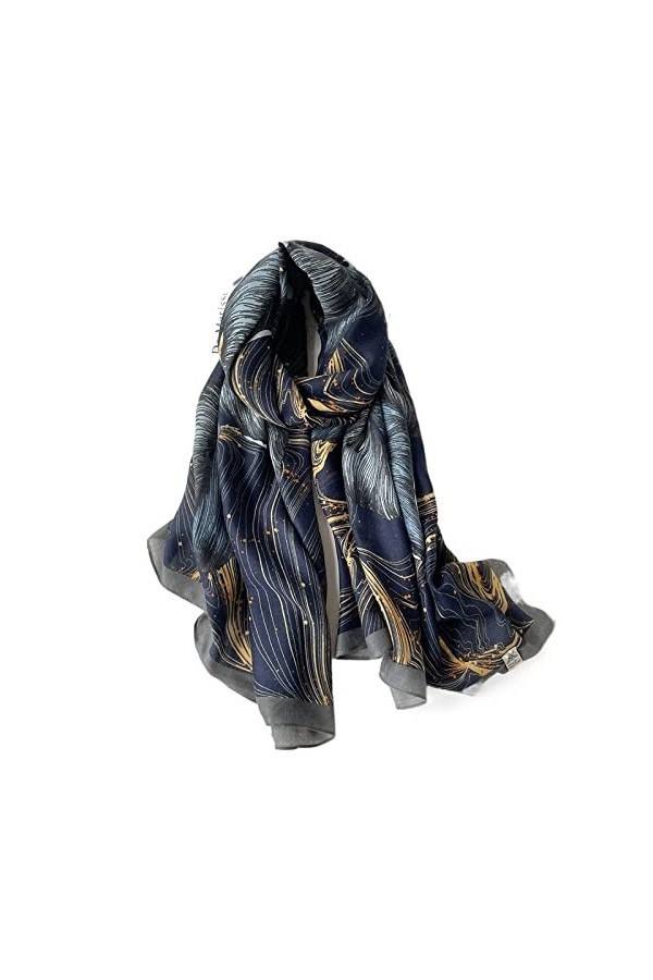 Écharpe de Noël Hiver Femmes Écharpe Imprimer Coton Hijabs Écharpes pour Châles Wraps Pashmina Écharpes de Cou Dames Écharpes