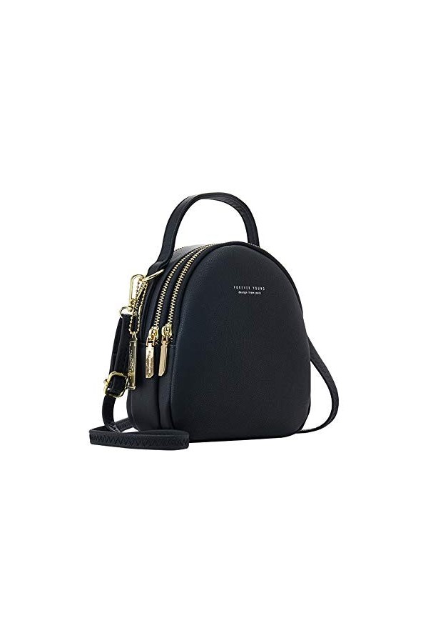 Katech Mini Sac à Dos Cuir PU Femmes Filles, Sacs à Main Portés Dos Loisir avec Bandoulière Amovible, Petit Sac Décole Étanc