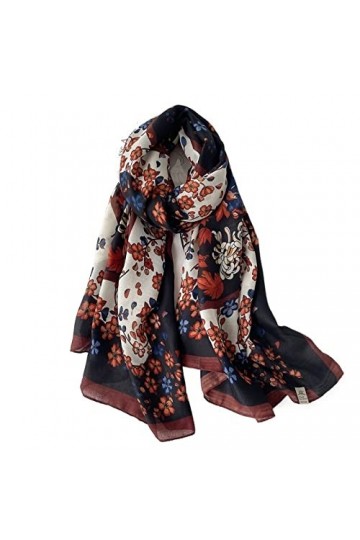 Écharpe de Noël Hiver Femmes Écharpe Imprimer Coton Hijabs Écharpes pour Châles Wraps Pashmina Écharpes de Cou Dames Écharpes