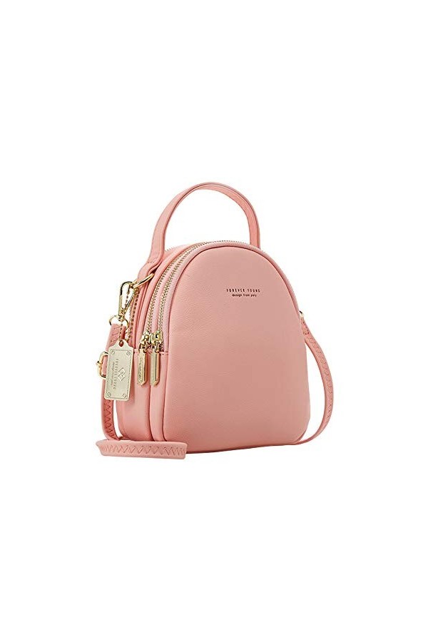 Katech Mini Sac à Dos Cuir PU Femmes Filles, Sacs à Main Portés Dos Loisir avec Bandoulière Amovible, Petit Sac Décole Étanc