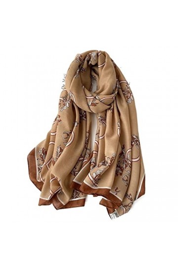 Écharpe de Noël Hiver Femmes Écharpe Imprimer Coton Hijabs Foulards pour Châles Wraps Pashmina Écharpes de Cou Dames Écharpes