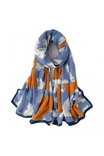 Écharpe de Noël Hiver Femmes Écharpe Imprimer Coton Hijabs Écharpes pour Châles Wraps Pashmina Écharpes de Cou Dames Écharpes