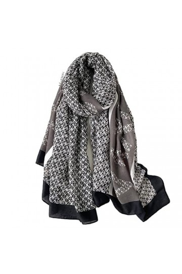 Écharpe de Noël Hiver Femmes Écharpe Imprimer Coton Hijabs Écharpes pour Châles Wraps Pashmina Écharpes de Cou Dames Écharpes