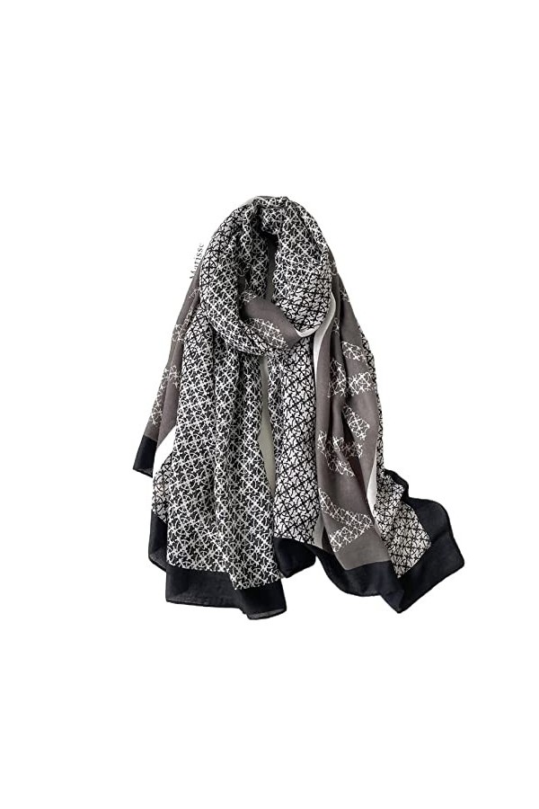 Écharpe de Noël Hiver Femmes Écharpe Imprimer Coton Hijabs Écharpes pour Châles Wraps Pashmina Écharpes de Cou Dames Écharpes