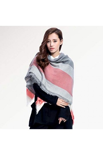 Foulard Femme Soie Cheveux pour De Hiver en Echarpe Écharpe À Carreaux De Haute Qualité Femmes Épaississement Écharpe Douce M