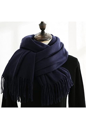 Foulard Femme Soie Cheveux pour De Hiver en Echarpe Nouvelle Écharpe Britannique De Couleur Unie pour Femmes, Châle Chaud Pol