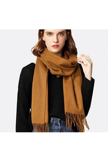 LuisFranklin Foulard Echarpe Femme Soie Cheveux Nouvelle Écharpe De Couple De Couleur Pure avec Gland Écharpe Chaude Épaissie