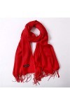 Écharpes dhiver pour femme - Écharpe rouge dhiver pour femme Écharpes solides Lady Gland Châles Wraps Mode et doux Hijabs f