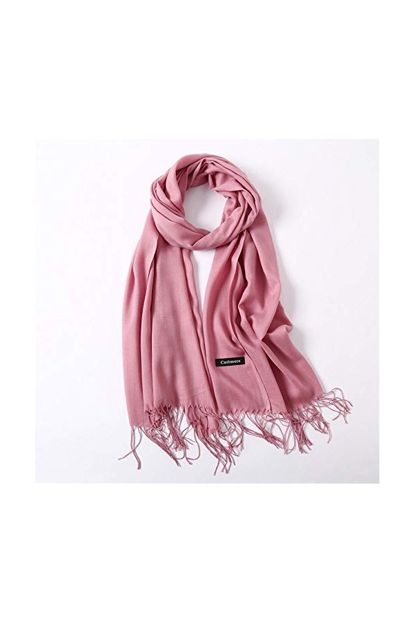 Écharpes dhiver pour femme – Écharpe dhiver rose foncé pour femme Écharpes solides Lady Gland Châles Wraps Mode et doux Fem