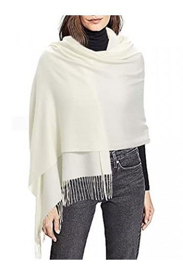 Gorais Foulards et châles pour femme - Pashmina - Longue écharpe pour mariée et demoiselles dhonneur, Blanc laiteux., taille