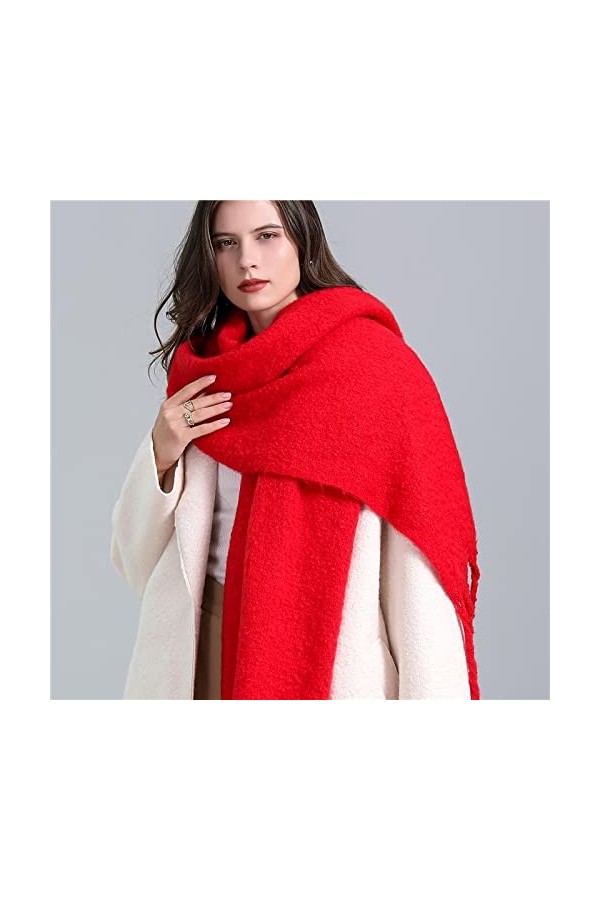 Foulard Femme Cheveux Echarpe Soie Écharpe Femmes Chaud Solide Couleur Femmes Écharpe Wrap Épais Doux Gland Châle Long Châle 