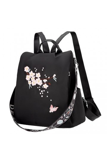 Eshow Sac à Dos Femme Antivol Nylon, Sacs à Main Portés Dos Filles, Petit Sac Bandoulière Fort Backpack Multifonctionnel Lois